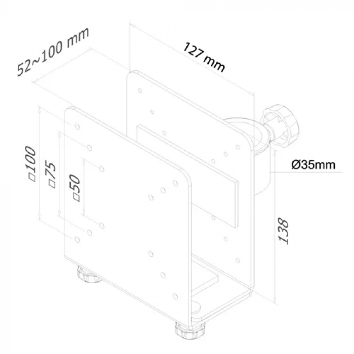 Suport calculator Neomounts Thin Client Holder, White