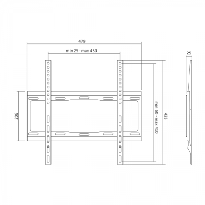 Suport perete LogiLink BP0011, 32-55inch, Black