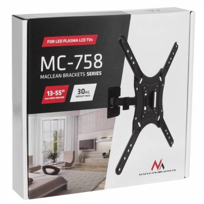 Suport TV Maclean MC-758, 13-55inch, Black