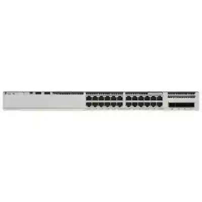 Switch Cisco Catalyst C9200L-24P-4X-A, 24 porturi, PoE