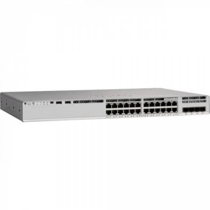 Switch Cisco Catalyst C9200L-24P-4X-A, 24 porturi, PoE