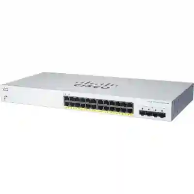 Switch Cisco CBS220-24FP-4G, 24 porturi