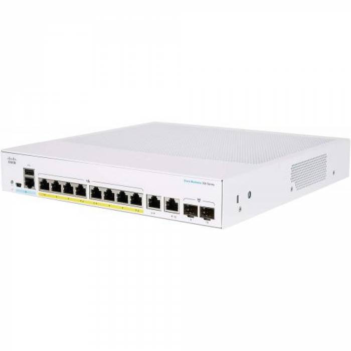 Switch Cisco CBS350-8FP-2G-EU, 8 porturi