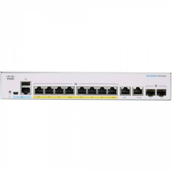 Switch Cisco CBS350-8FP-2G-EU, 8 porturi