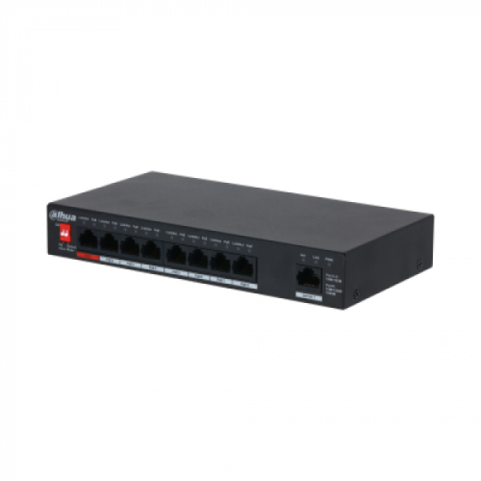 Switch Dahua PFS3009-8ET1GT-96-V2, 8 porturi, PoE