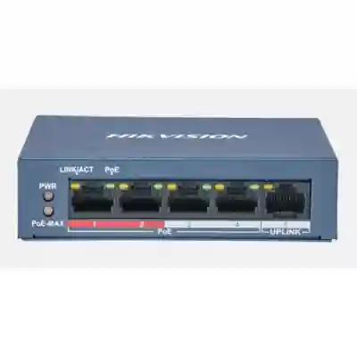 Switch Hikvision DS-3E0105P-E/M(B), 4 Porturi, PoE