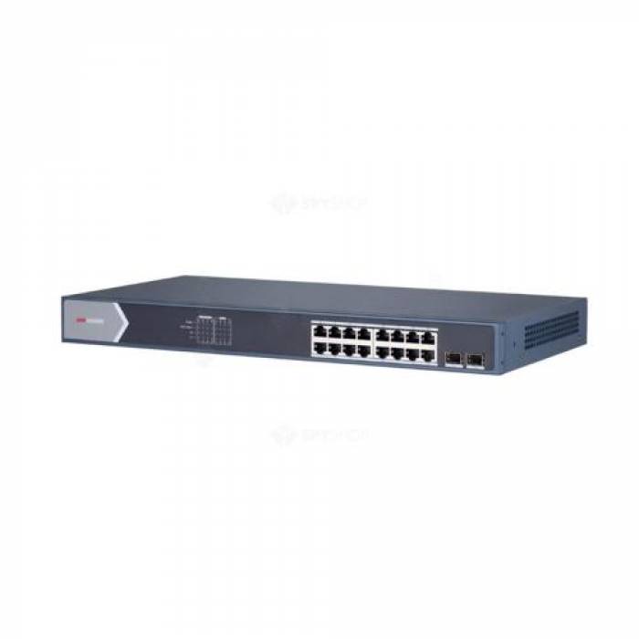 Switch Hikvision DS-3E0518P-E/M, 16 porturi, PoE