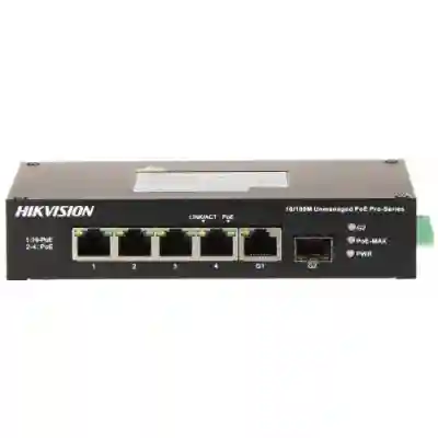 Switch Hikvision DS-3T0306HP-E/HS, 4 porturi