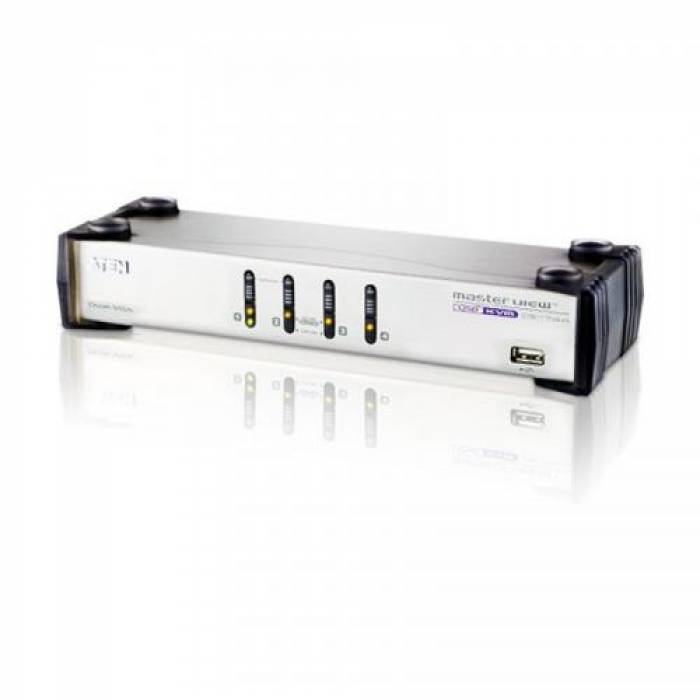 Switch KVM ATEN CS1744, 4-Port USB Dual View, 2-port USB Hub, Audio