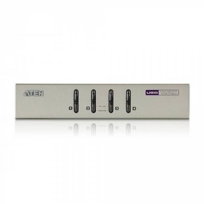 Switch KVM ATEN CS74U, 4x USB, Grey