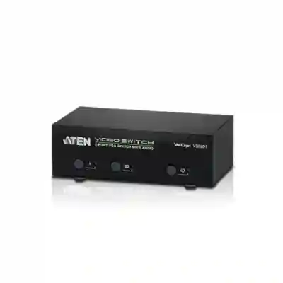 Switch KVM ATEN VS0201, 2x VGA, Black