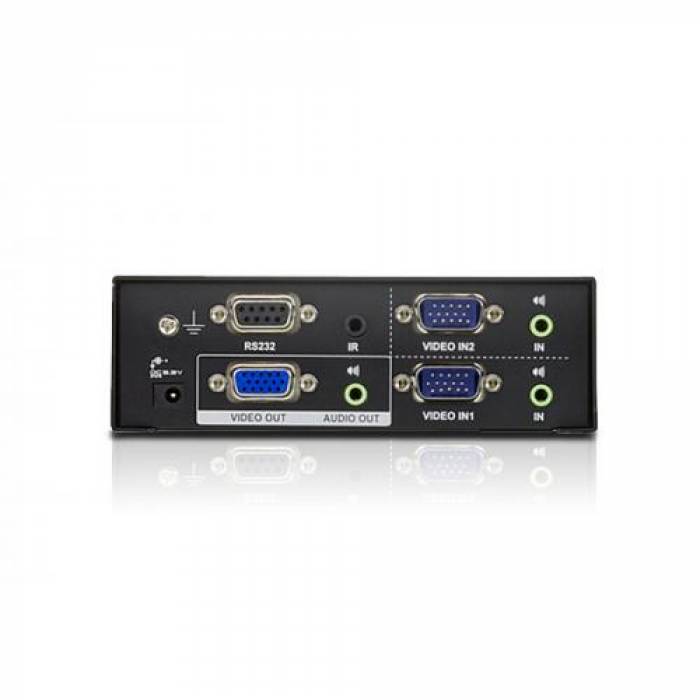 Switch KVM ATEN VS0201, 2x VGA, Black