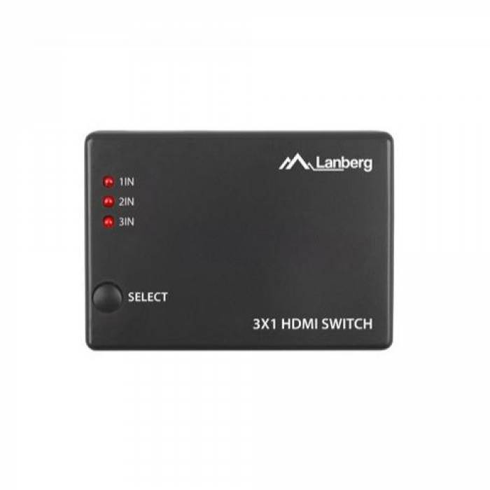Switch KVM Lanberg SWV-HDMI-0003, 3x HDMI