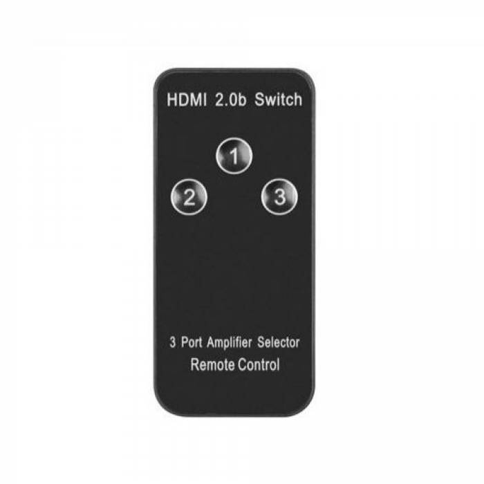 Switch KVM Lanberg SWV-HDMI-0003, 3x HDMI