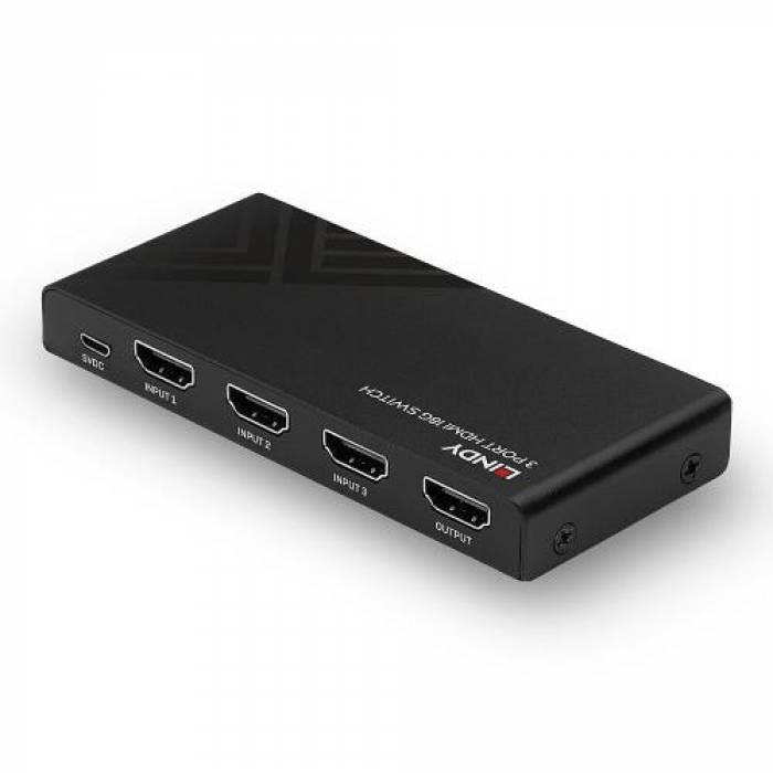 Switch KVM Lindy LY-38232, 3x HDMI