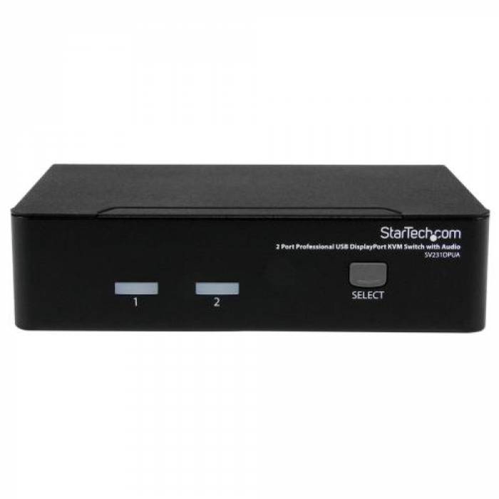 Switch KVM Startech SV231DPUA, 4x USB, Black