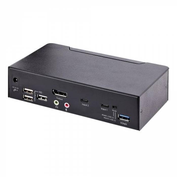 Switch KVM Startech SV231DPUCA, 2x DisplayPort, Black