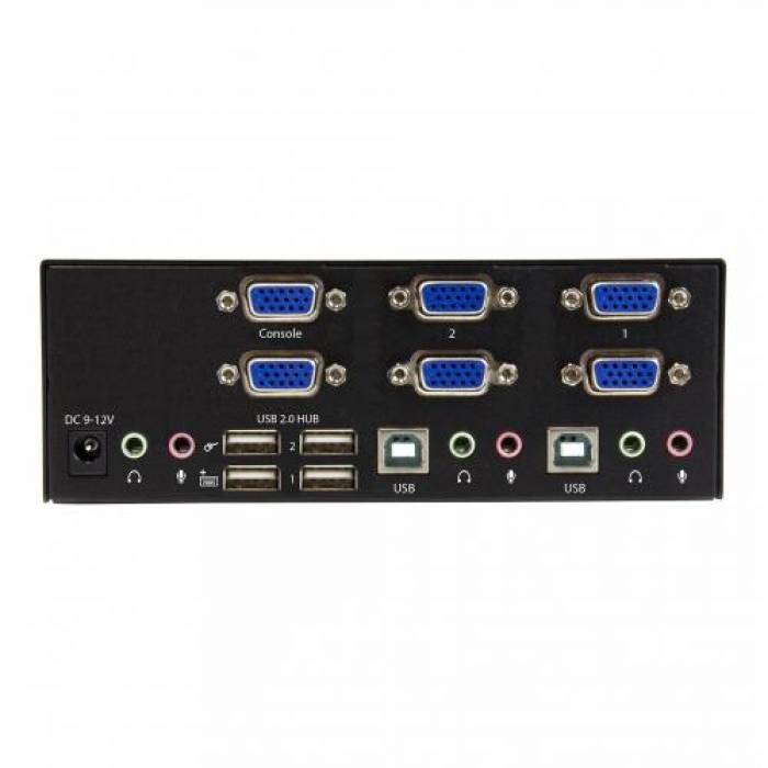 Switch KVM Startech SV231DVGAU2A, 2x Dual VGA, Black