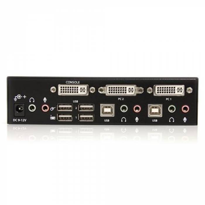 Switch KVM Startech SV231DVIUA, 2x DVI, Black