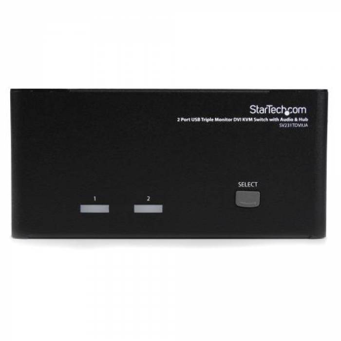 Switch KVM Startech SV231TDVIUA, 2x Triple DVI, Black