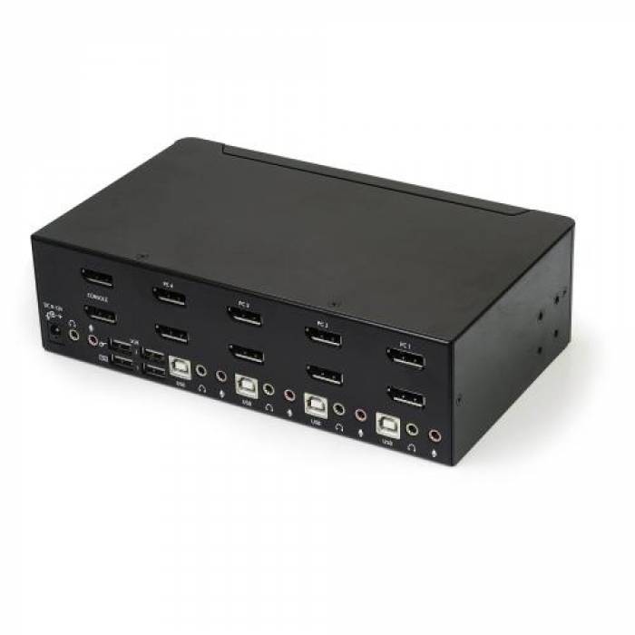 Switch KVM Startech SV431DPDDUA2, 4x Dual DisplayPort, Black