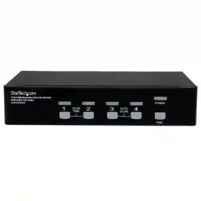 Switch KVM Startech SV431DVIUAHR, 4x DVI-I, Black