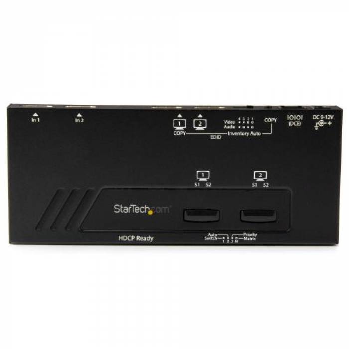 Switch KVM Startech VS222HD4K, 4x HDMI, Black