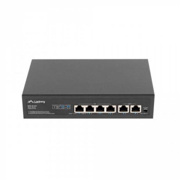 Switch Lanberg RSFE-4P-2FE-60, 4x porturi, PoE