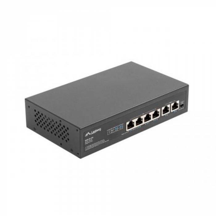 Switch Lanberg RSFE-4P-2FE-60, 4x porturi, PoE