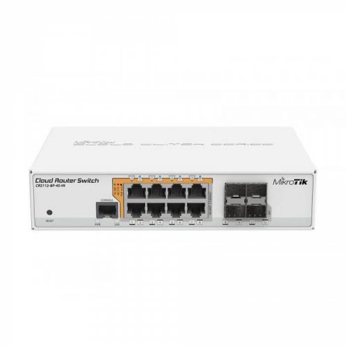 Switch MikroTik CRS112-8P-4S-IN, 8 porturi PoE