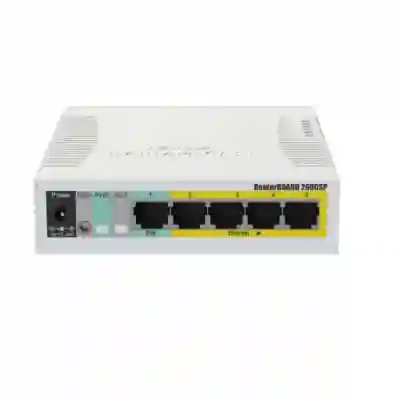 Switch MikroTik RB260GSP, 5 porturi, PoE