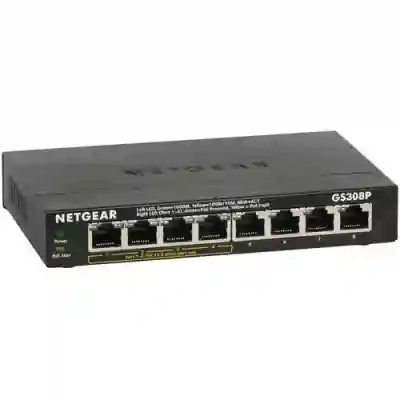 Switch Netgear GS308P, 8 Porturi, PoE