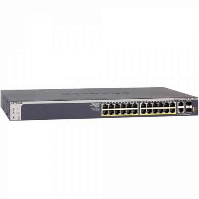 Switch Netgear S3300 GS728TXP, 24 Porturi, PoE