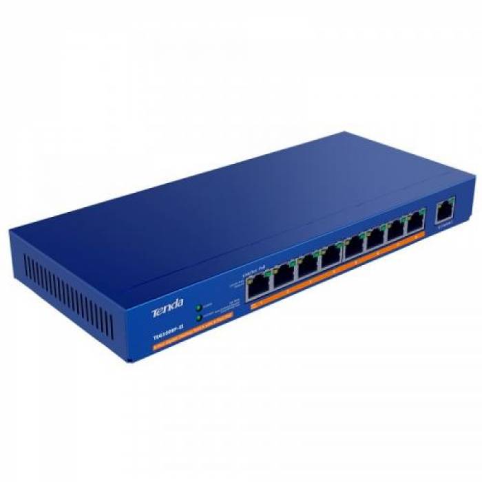 Switch Tenda TEG1009P-EI, 8 porturi, PoE