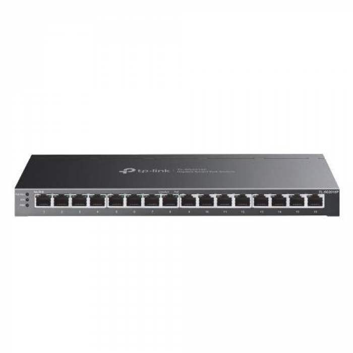 Switch TP-Link Smart TL-SG2016P, 16 porturi, PoE+