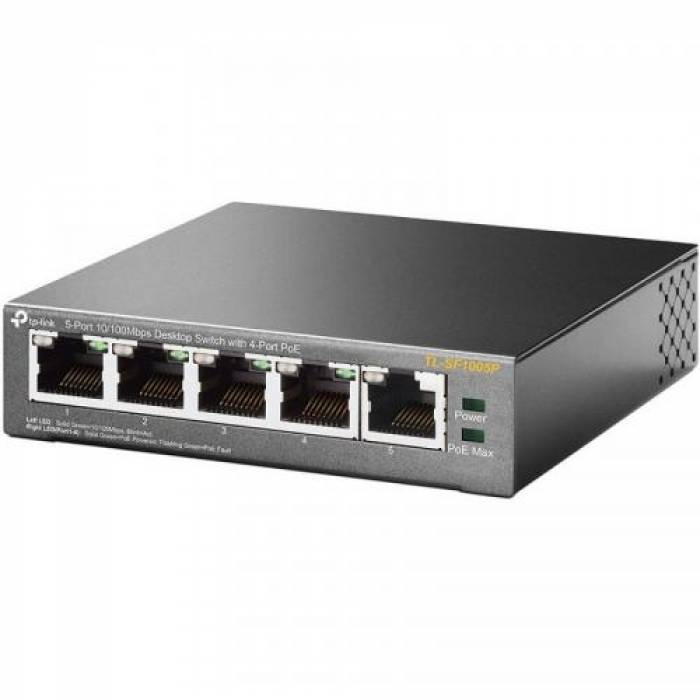 Switch TP-Link TL-SF1005P, 5 porturi, PoE