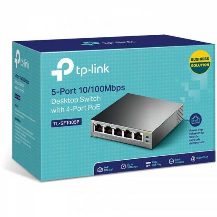 Switch TP-Link TL-SF1005P, 5 porturi, PoE