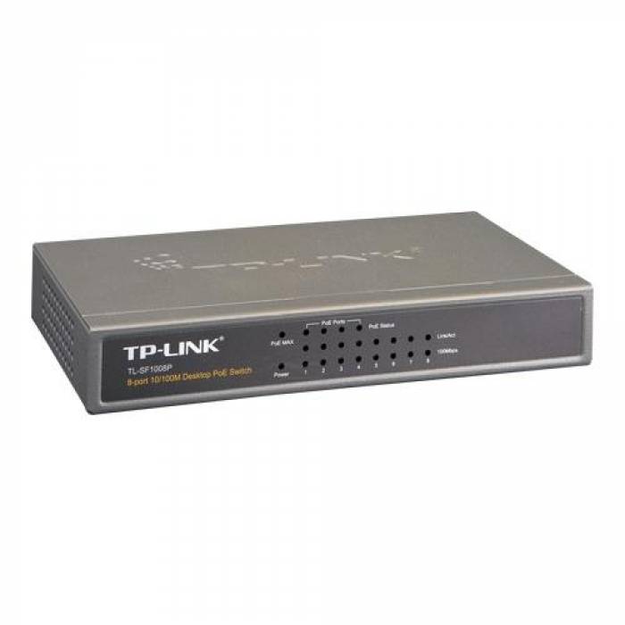 Switch TP-LINK TL-SF1008P, 8 porturi 10/100Mbps PoE