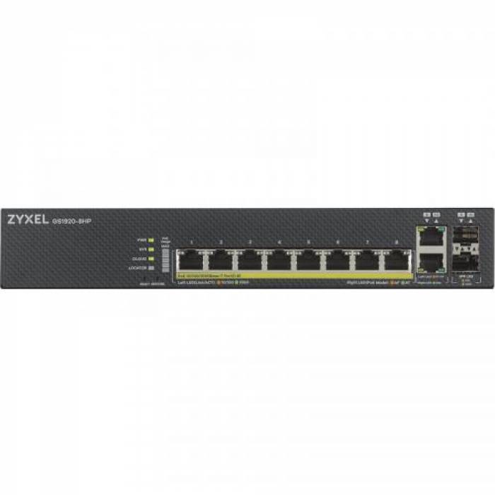 Switch ZyXel GS1920-8HPv2, 10 porturi, PoE