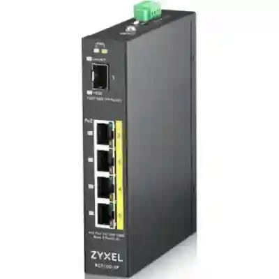 Switch Zyxel RGS100-5P Industrial, 4 porturi, POE