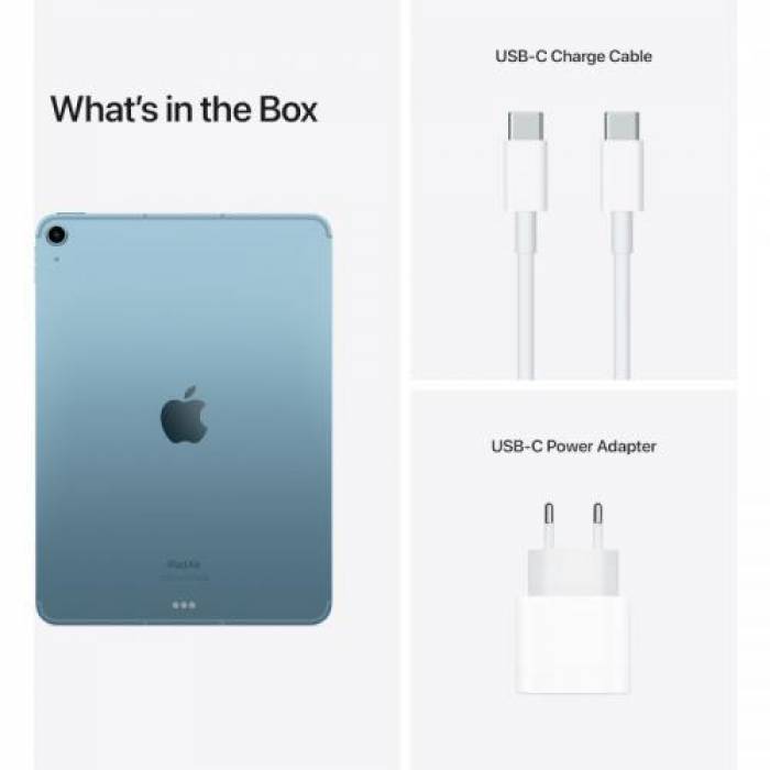 Tableta Apple iPad Air 5 (2022), Apple M1, 10.9inch, 256GB, Wi-fi, Bt, 5G, iPadOS 15.3, Blue