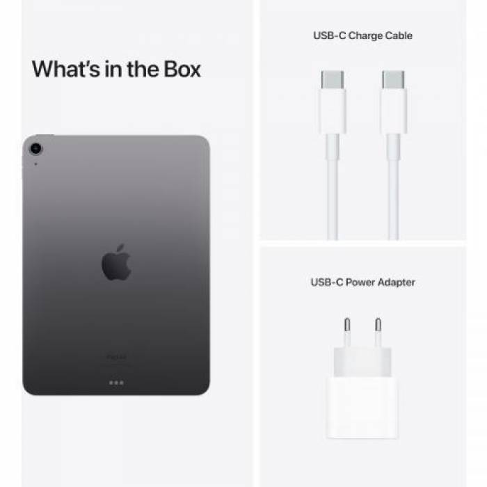 Tableta Apple iPad Air 5 (2022), Apple M1, 10.9inch, 256GB, Wi-fi, Bt, 5G, iPadOS 15.3, Space Grey