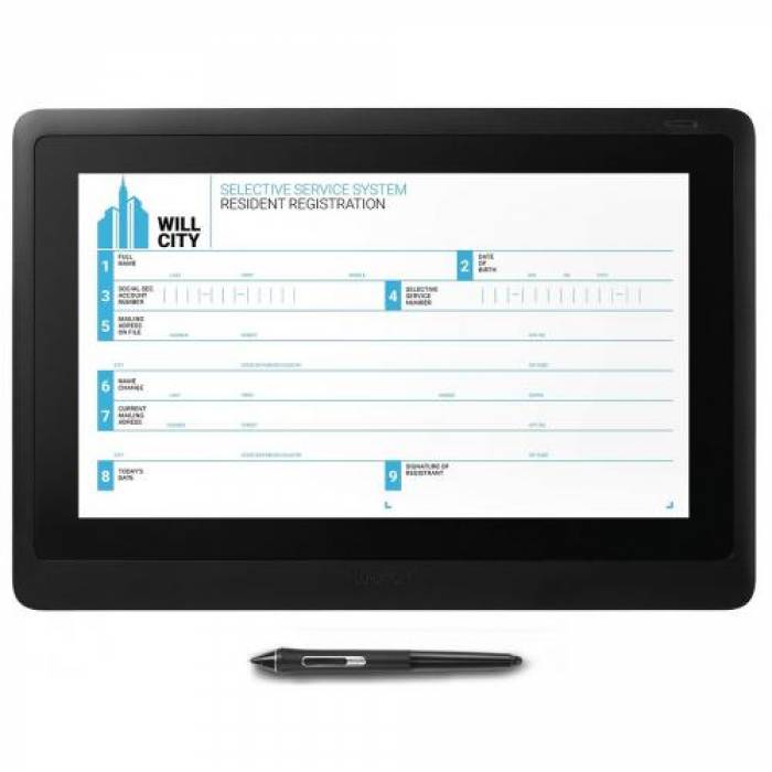 Tableta grafica WACOM Interactive Pen Display, 15.6inch, Black