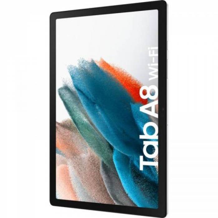 Tableta Samsung Galaxy Tab A8, Cortex A75-A55, 10.5 inch, 3GB RAM, 32GB flash, Wi-Fi, Bt, Android 11, Silver