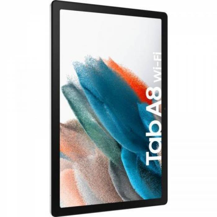 Tableta Samsung Galaxy Tab A8, Cortex A75-A55, 10.5 inch, 4GB RAM, 64GB flash, Wi-Fi, Bt, Android 11, Silver
