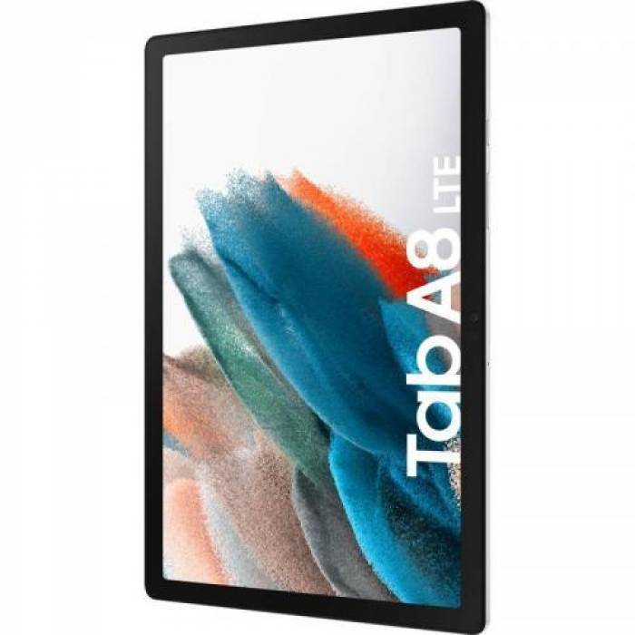 Tableta Samsung Galaxy Tab A8, Cortex A75-A55, 10.5 inch, 4GB RAM, 64GB flash, Wi-Fi, Bt, LTE, Android 11, Silver