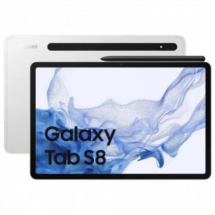 Tableta Samsung Galaxy Tab S8, Snapdragon 8 Gen.1 Octa Core, 11inch, 128GB, Wi-Fi, Bt, Android 12, Silver