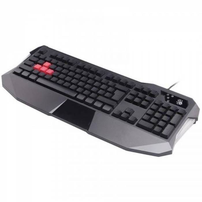 Tastatura A4Tech Bloody B130, Blue LED, USB, Black