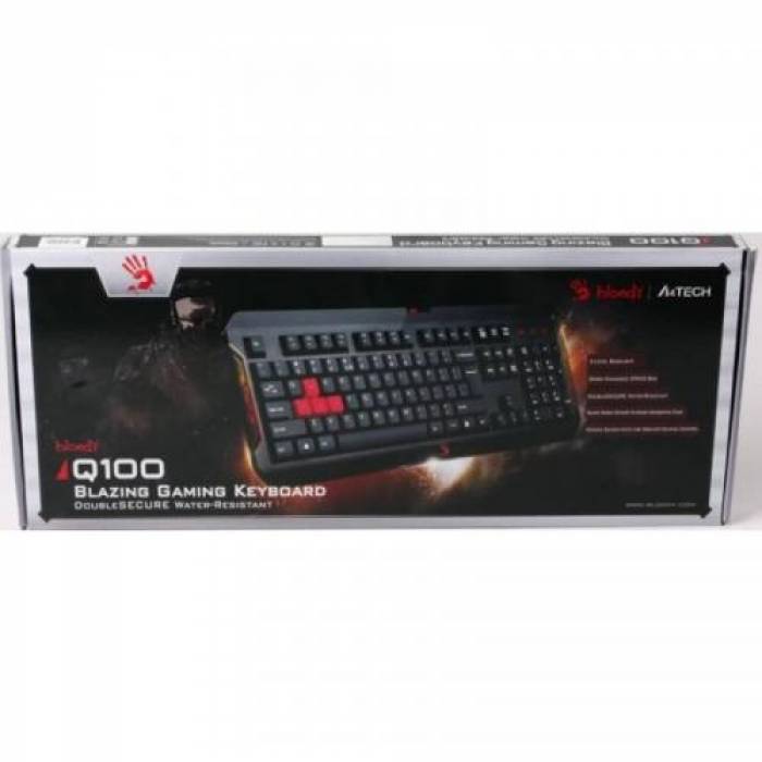 Tastatura A4Tech Bloody Q100, USB, Black