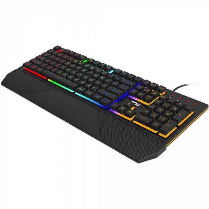 Tastatura AOC GK200, RGB LED, USB, Black
